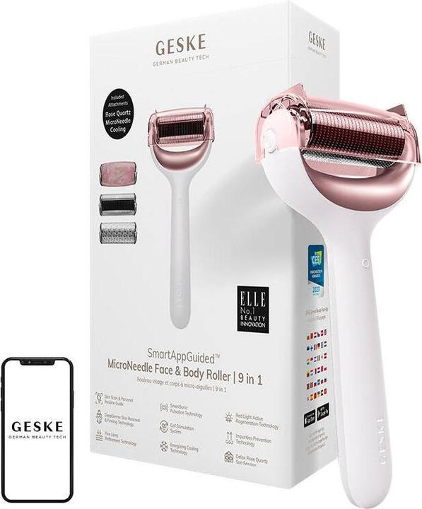 Actual product image Konjac Sponge Roller do mezoterapii igłowej twarzy i ciała 9w1 Geske z Aplikacja (starlight)