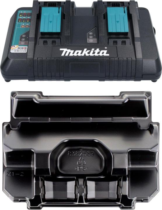 Actual product image Makita DC 18 RD ZE Charger 7.2V - 18V for 2 Li-Ion batteries - 2-fold charger with inlay (18 V)