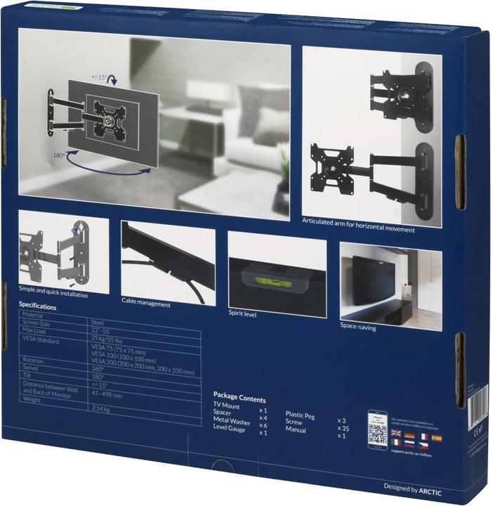 Produktbild Arctic TV Flex S (Wand, 55", 25 kg)