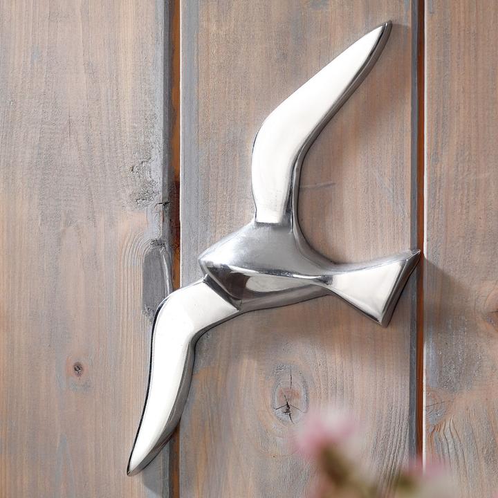 Produktbild FineBuy Wanddekoration Möwe Aluminium 30 cm