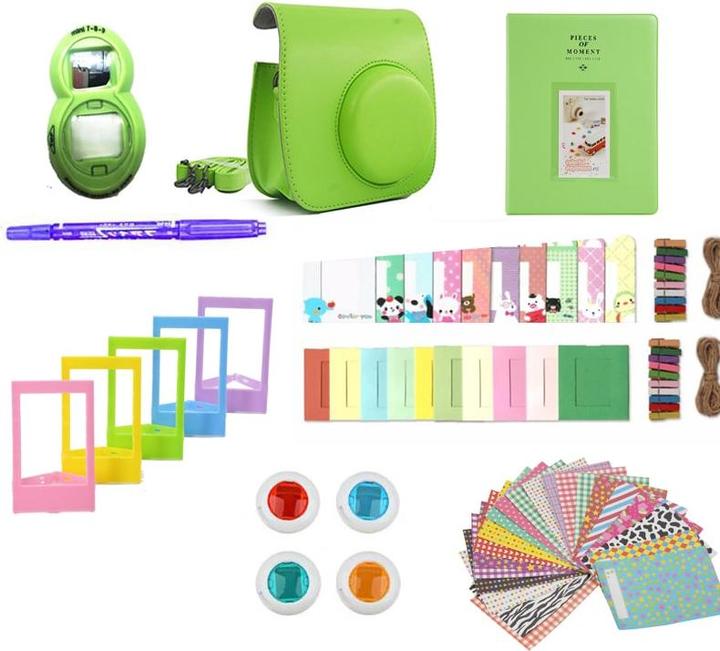 JTI Zubehörset für Fujifilm Instax Mini 8/9 - Limettengrün (Kamera Zubehörtasche)