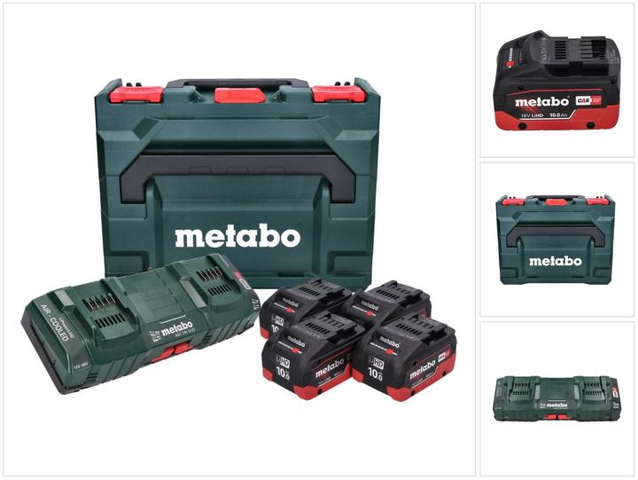 Metabo Basis Set 4x Li-Power Akkupack 18 V 10,0 Ah CAS Li-Ion Akku ( 685143590 ) + DUO Doppel Ladege (18 V)