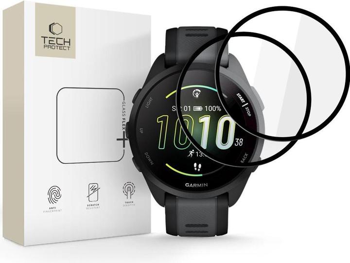 Hofi Tech-Protect Glass Flex+ 2er-Pack Hybridglas für Garmin Forerunner 165 - Schwarz