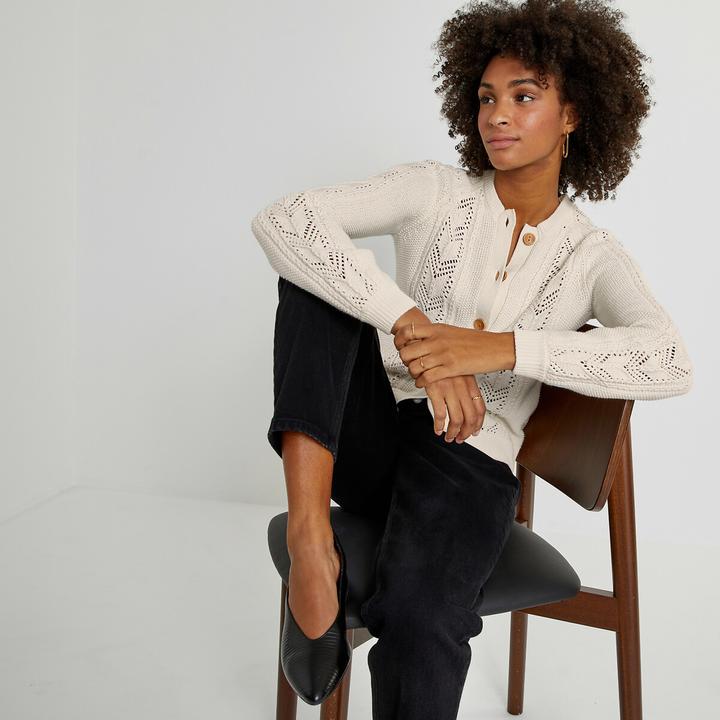 Actual product image La Redoute Collections Cardigan in pointelle knit (XS)