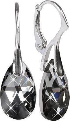 Levien Mysterious earrings with Pear Silver Night crystals
