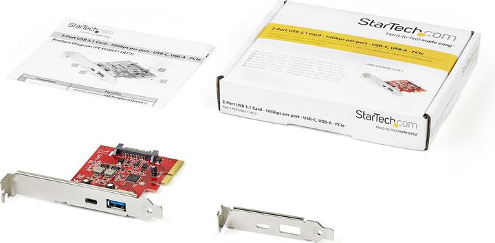 Produktbild StarTech .com 2-Port 10Gbps USB-A & USB-C PCIe Card Adapter