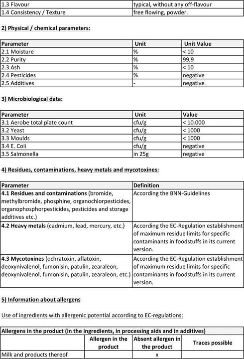 Nährwerte und Zutaten Zimmerli Adaptogene Rhodiola Rosea Pulver (BIO) (1 Stück, Pulver, 100 g)