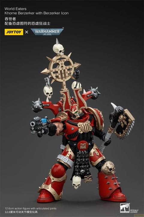 Produktbild Joy Toy Warhammer 40k Actionfigur 1/18 World Eaters Khorne Berzerker with Berzerker lcon 13 cm