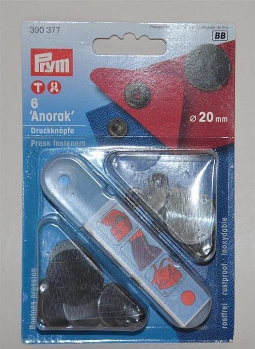 Produktbild Prym Druckknopf Anorak, matt brüniert 20 mm, Karte 6 Stk.