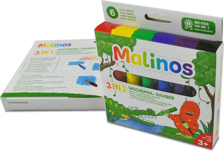 Actual product image Malinos wax crayons 3-in-1, 6 pieces (Multicoloured, 6 x)