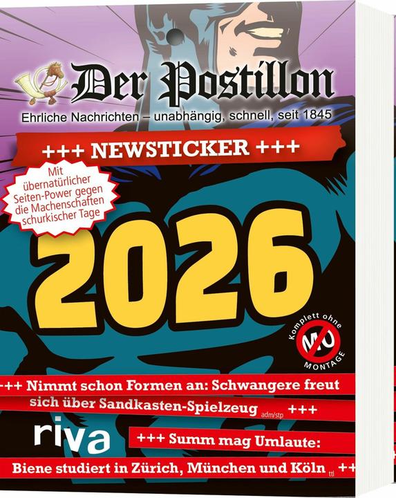 Actual product image Sichermann:Der Postillon +++ Newsticker (10 x 14 cm, Hardcover, German)