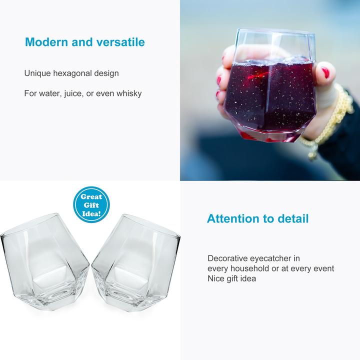 Actual product image Intirilife Wasserglas im Hexagon Design (0.24 l, 2 x)
