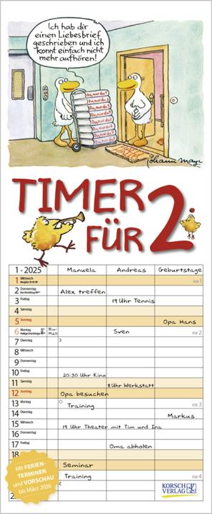 Image du produit Minuteur pour 2 2025 (19 x 46 cm, Couverture rigide, Allemand)