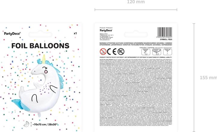 Produktbild Partydeco Einhorn-Ballon - 75cm (1 x)