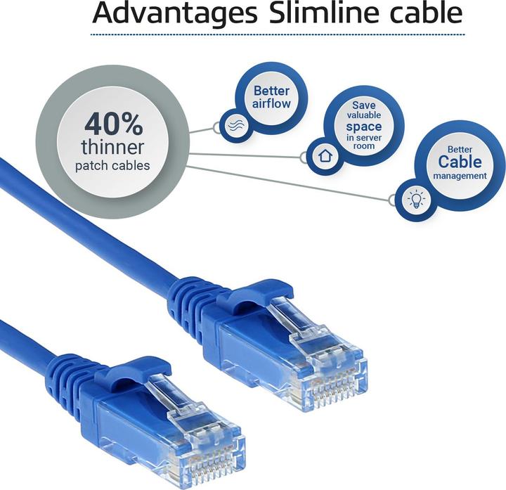 Produktbild Blue 5 meter LSZH U/UTP CAT6 datacenter slimline patch cable snagless with RJ45 connectors (U/UTP, CAT6, 5 m)