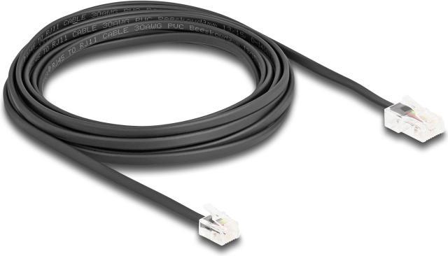 Produktbild Delock Telefonkabel RJ45 Stecker zu RJ11 Stecker schwarz 5 m