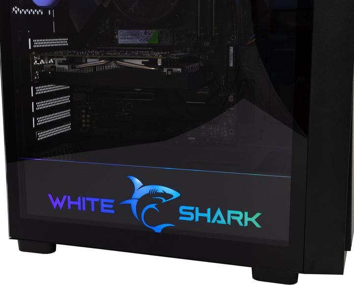 Actual product image White Shark Shark GCC-2401 Warhead-3 Black 4 Fans 12cm RGB (ITX, ATX, E-ATX)