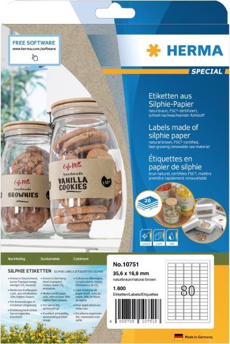 Produktbild HERMA Graspapier Etiketten A4
