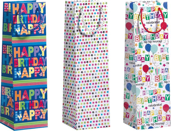 Immagine prodotto Zoewie Borsa portabottiglie 'Happy Birthday (Sacchetto, 10 x)