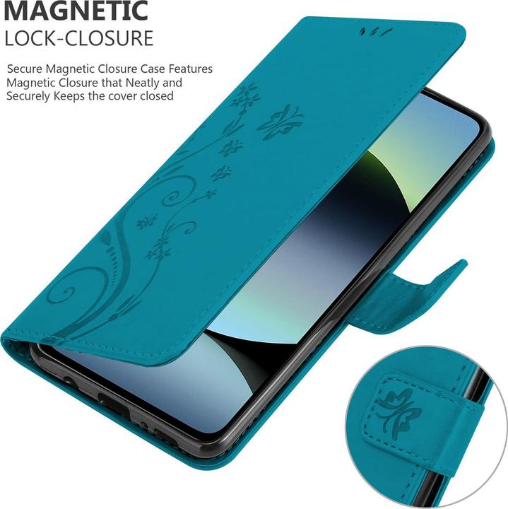 Produktbild Cadorabo Hülle für Xiaomi RedMi Note 14 5G mit Blumen Muster (Xiaomi Redmi Note 14 5G)
