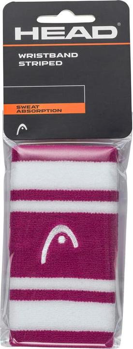 Actual product image Head Jumbo Wristband Striped Vivid Pink/White (2x)