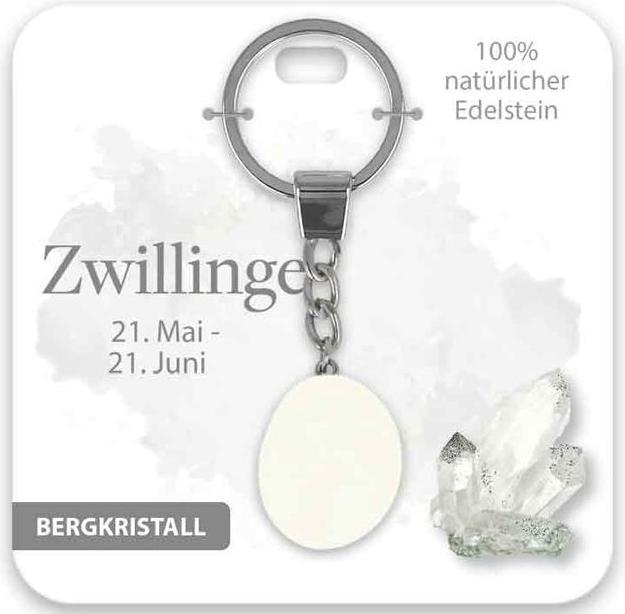 BB Klostermannn Schlsselanhnger Edelstein Bergkristall Zwillinge