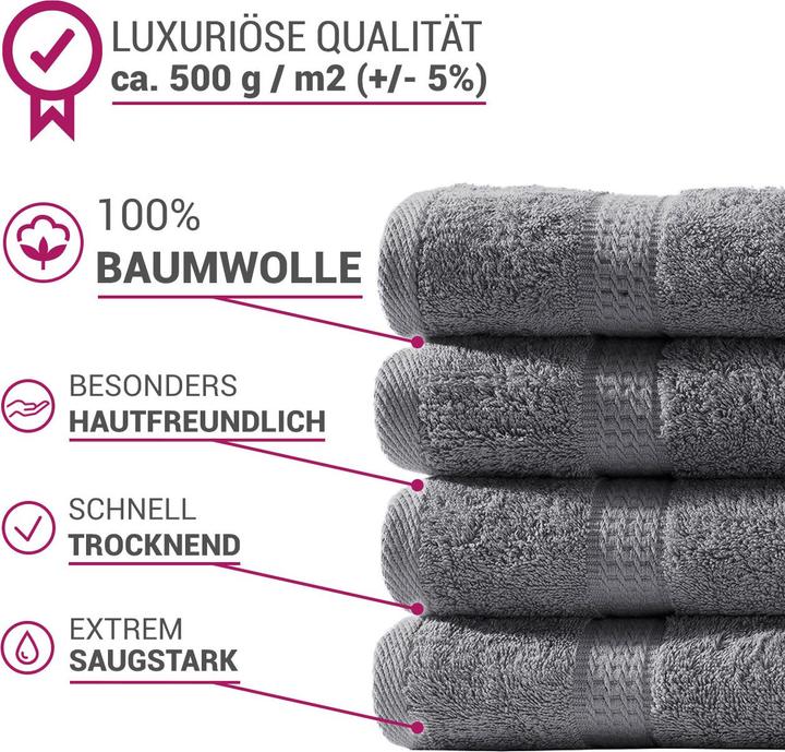 Image du produit Casativo Set de serviettes 12 pièces anthracite (100 x 50 cm, 50 x 30 cm, 150 x 100 cm)