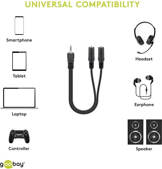 Actual product image gb 3.5 mm Audio Adapter (Audio Splitter)