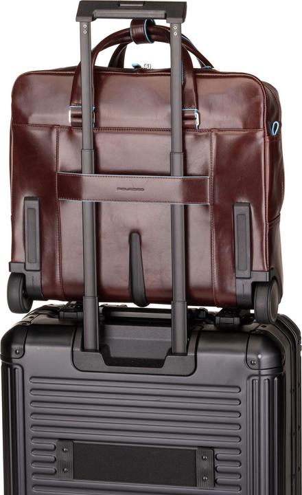 Actual product image Piquadro Pilot case Blue Square Wheeled Briefcase 4729 (20 l)