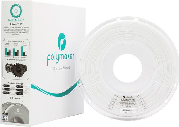 Immagine prodotto Polymaker PCMax (Carbonio, 1.75 mm, 750 g, Bianco)