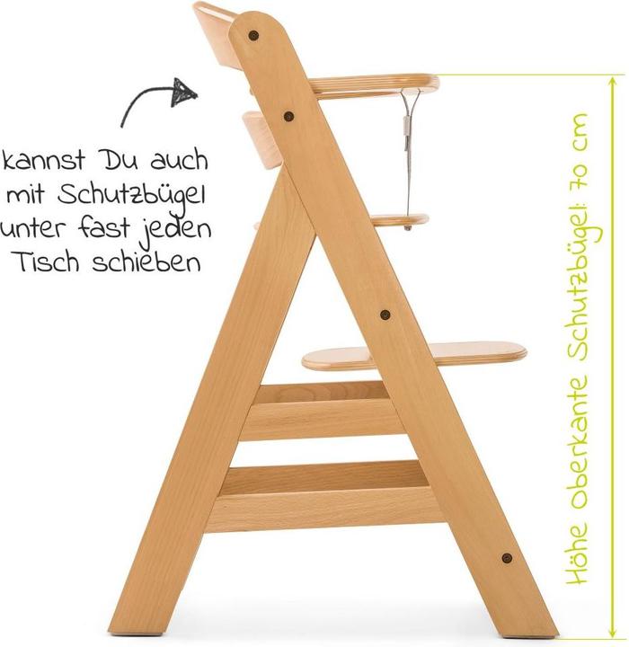 Produktbild Hauck Hochstühle Hochstuhl Alpha Natur - im Sparset inkl. Holz-Essbrett (Hochstuhl)