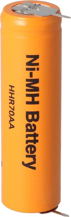 Produktbild AccuCell Akku Panasonic Flat Top HHR-70AA, Mignon AA Akku mit Printanschluss auf Plus und Minus (1 Stk., AA, 700 mAh, Akku)