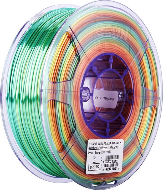 Produktbild eSUN eSilk-Rainbow (PLA, 1.75 mm, 1000 g, Mehrfarbig)