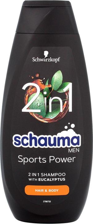 Actual product image Schwarzkopf Schauma - Sports Power Shampoo Strengthening Shampoo For Washing Hair And Body 400Ml (400 ml, Liquid shampoo)