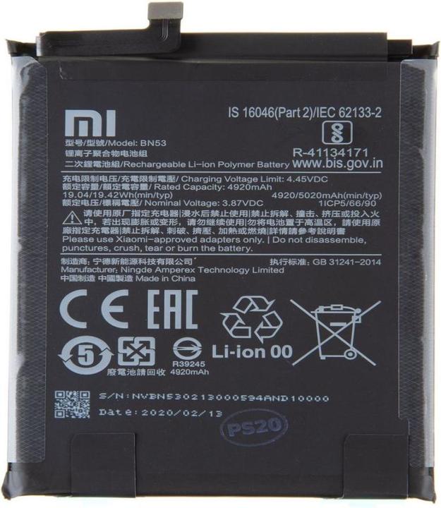 Actual product image Xiaomi BN53 Original Battery 5020 mAh (Service Pack)