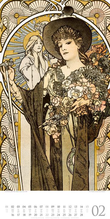 Produktbild Alfons Mucha Kalender 2026 (33 x 66 cm, Harter Einband, Deutsch, Französisch, Englisch)