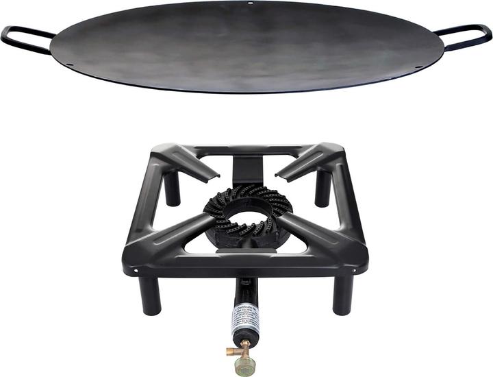 Produktbild Paella World Hockerkocher-Set (klein) mit Eisen-Wok/Grillschale Ø 50 cm - ohne Zündsicherung
