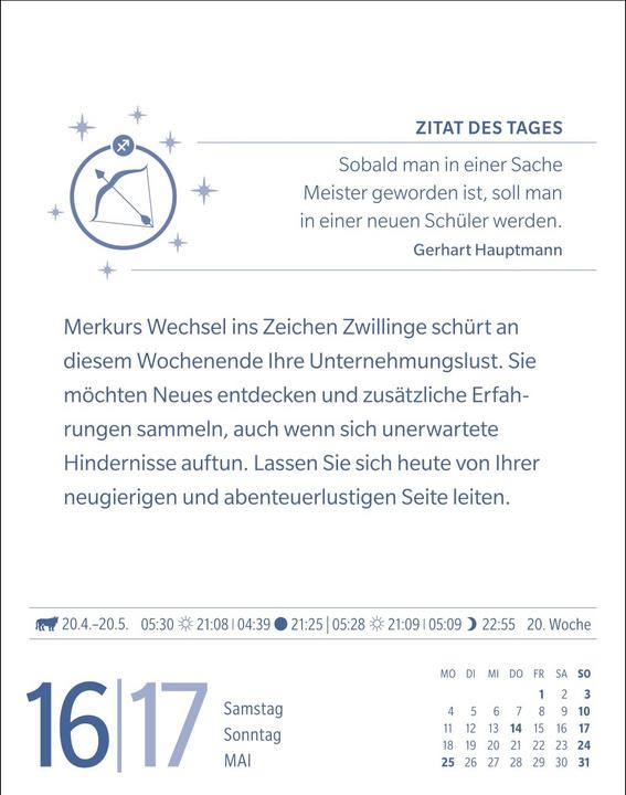 Immagine prodotto Harenberg Schütze Sternzeichenkalender 2026 - Tagesabreisskalender - Ihr Horoskop für jeden Tag (11 x 14 cm, Tedesco)