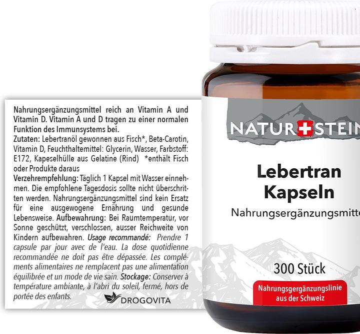 Actual product image Naturstein Cod liver oil capsule (300 Piece, Capsules, 171 g)
