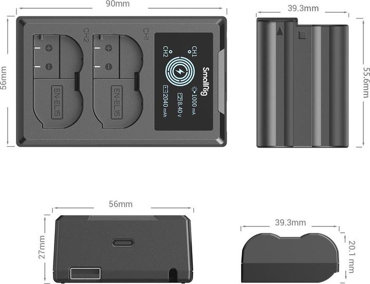 Produktbild SmallRig EN-EL15 Akku und Charger Kit (Kamera Akku)