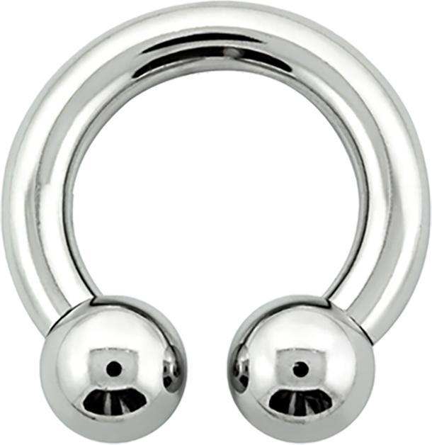Star Piercing Circular Barbell Innengewinde silber mit zwei Kugeln (ohne Messing, Chirurgenstahl 316L)