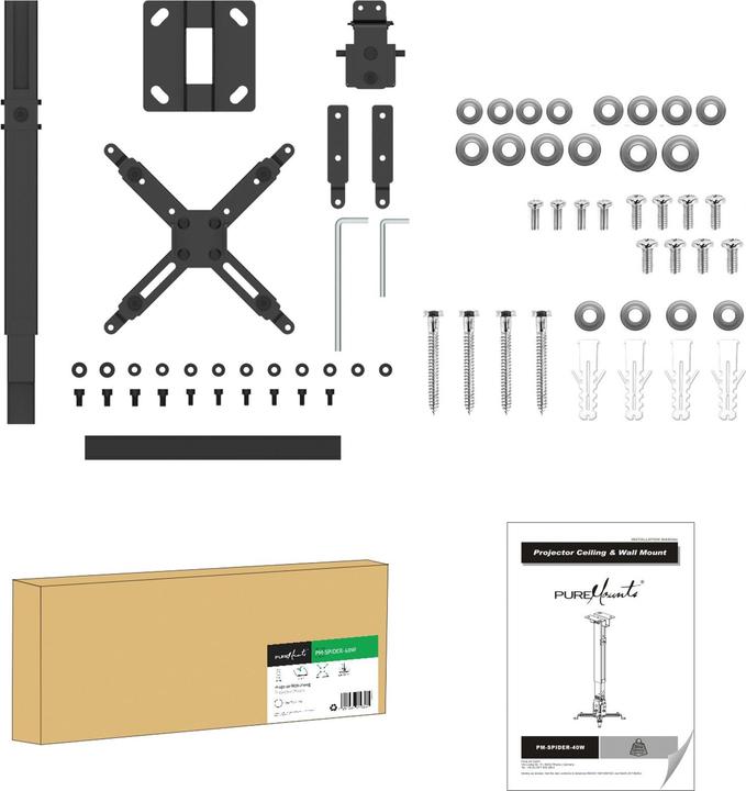 Immagine prodotto PureMounts Supporto per proiettore Spider 40W (Soffitto)