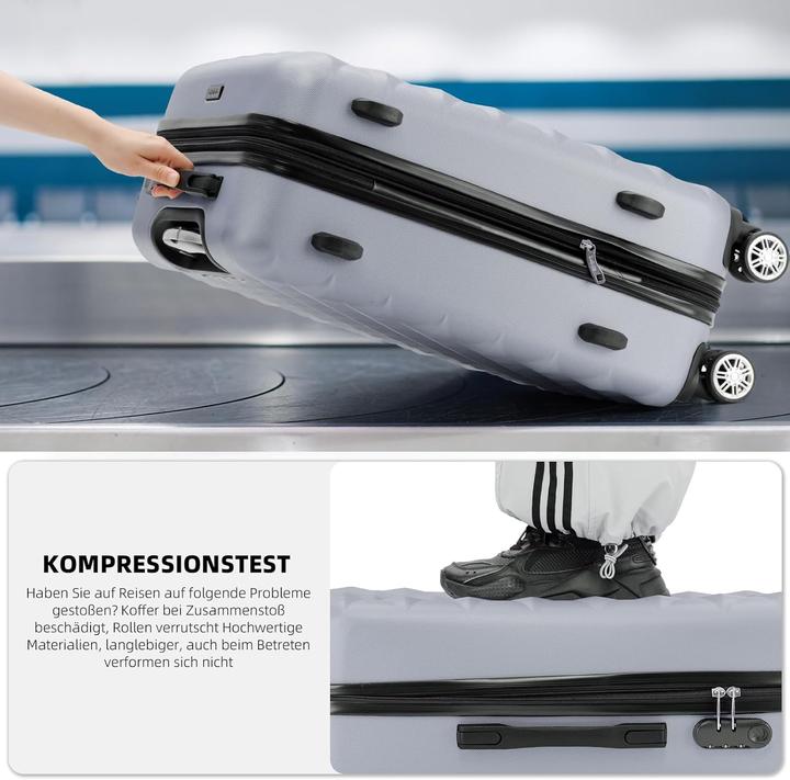 Image du produit Beibye 3-teiliges Kofferset mit Zwillingsrollen (Bagage à main (jusqu'à 50l), M (50 - 90l), XL (à partir de 115l))