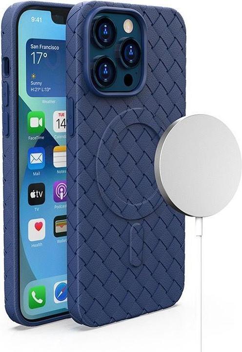 Immagine prodotto Hurtel Custodia MagSafe Woven per iPhone 15 Pro - blu navy (Apple iPhone 15 Pro)