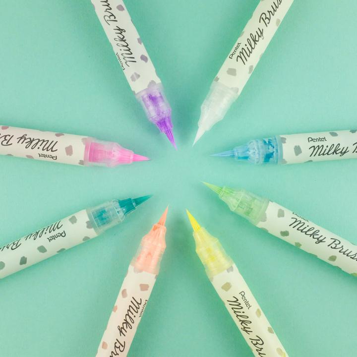 Actual product image Pentel Brush Pen Milky Brush Violet (Purple/pink/pink, 1 x)