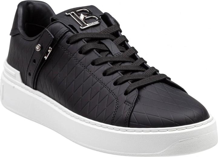 Balmain b-court sneakers in black leather (42)