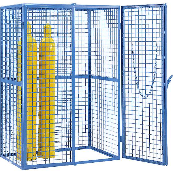 Actual product image eurokraft pro Gas cylinder mesh container, with cylinder securing chain, HxWxD 1850 x 1250 x (125 cm, 185 cm)