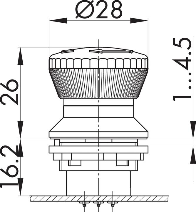 Actual product image Schlegel FRVKZL Emergency stop button illuminated for 16.2mm mounting depth mallet