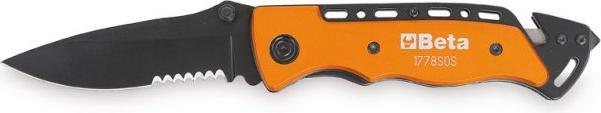 Produktbild BETA 1778SOS - Auto-Notfallmesser mit Glasbruchhammer- und Sicherheitsgurtschneiderfunktion, mit Etu (Zusätzliche Polsterung)