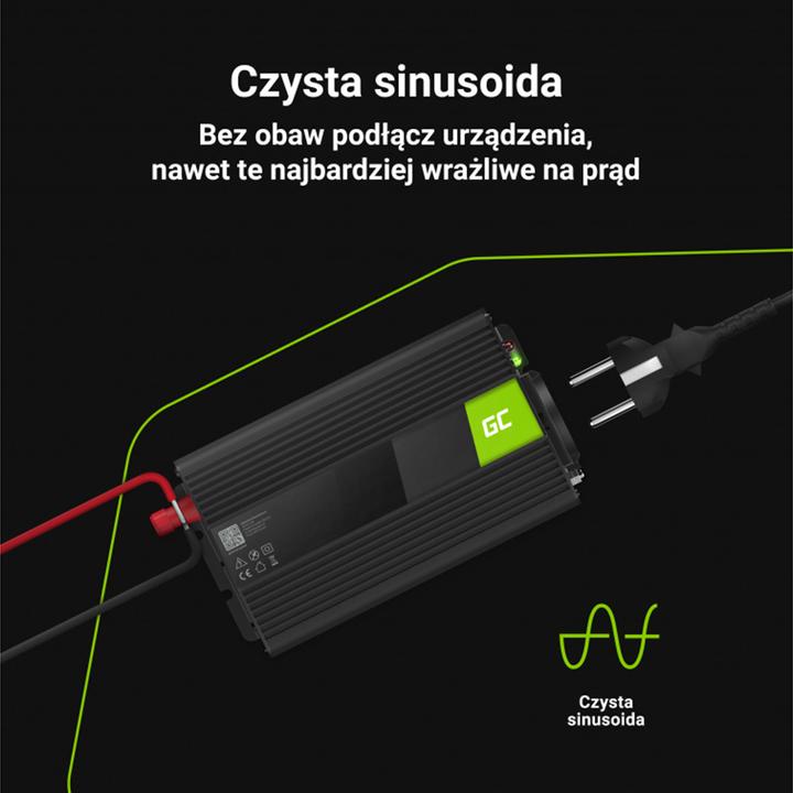 Productafbeelding GreenCell Spanning Auto Omvormer 24V tot 230V 1000W Full Sine Wave
